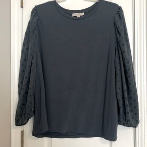 Loft plus long sleeve blue/gray top size 24/26